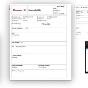 Kontrolní list - FORMULÁŘ EXCEL